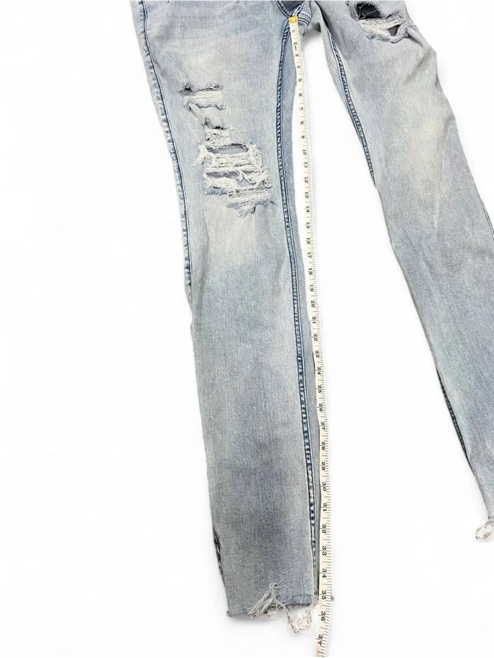 Light Blue Distressed Men’s Skinny Jeans